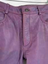 Maxima Wilsons Purple W Pink Thick Leather Y2K Jeans Style Pants Size 10