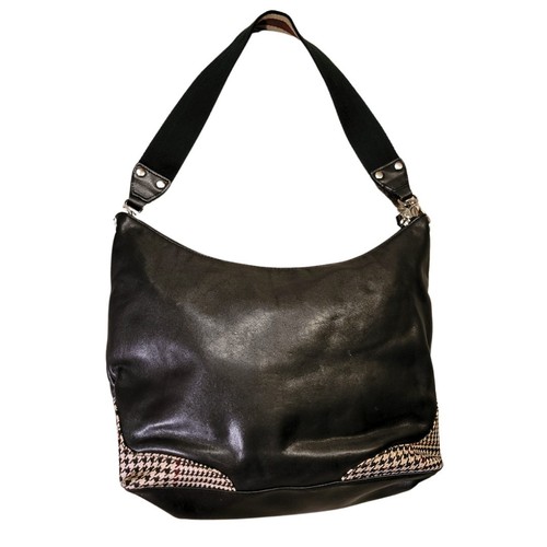 Lauren Ralph Lauren Schultertasche schwarz Leder Hahnentritt Y2K Preppy Old Money - Bild 2 von 9