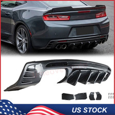 Rear Bumper Lip Carbon Fiber Diffuser Spoiler For Chevy Camaro Ss Lt Ls 16-24