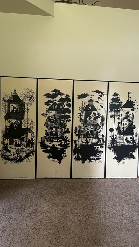 1960s Danish Wall Art, Four Seasons by Bjorn Wiindblad