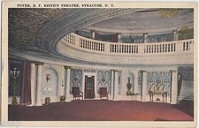 1924 SYRACUSE New York NY Postcard B.F. KEITH'S THEATRE Interior FOYER