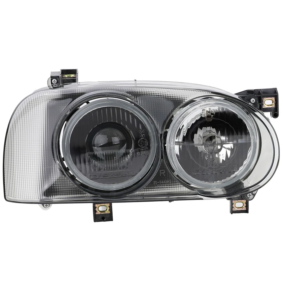 EURO Hella Style Volkswagen VW Golf 3 Jetta Rabbit MK3 Black Smoke Head Lights - Image 4 of 4