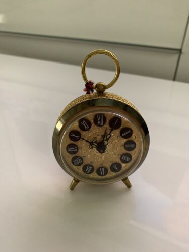 Vintage Clock German Jerger Bedside Wind Up Alarm Clock