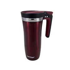 Contigo 2017 Ignite 16 oz Water Bottle Large with Locking Handle Burgundy Metal