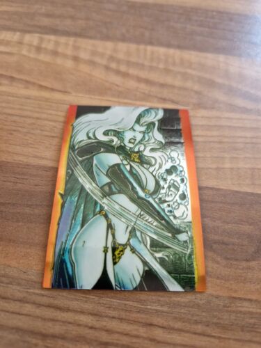 1995 Krome Evil Ernie Promo Chromium Glow in the Dark « Lady Death » carte #2 - Photo 1/2