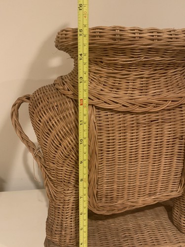 Vintage Natural Rattan Wicker Elephant Plant Stand/End Table - Picture 6 of 7