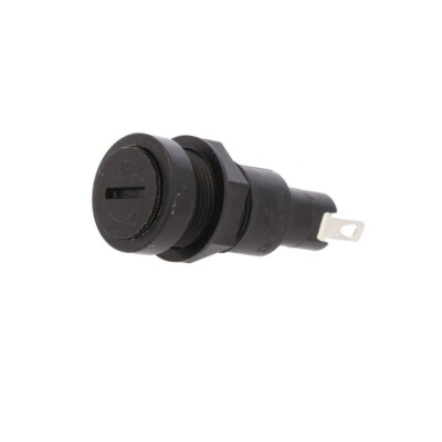 Produktbild von SCHURTER 0031.1081 Buchse Für Zylindrische Sicherungen – 5x20 Mm, 10 A, 250 V, IP40, UL94V-0, Für Frontplattenmontage, -40 Bis +85 °C