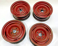 1970 Mustang Steel Wheels Set of 4 Factory Ford Rims Original Red Paint Survivor