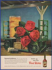 Vintage 1953 FOUR ROSES Blended Whiskey Alcohol Liquor 1950's Print Ad