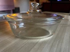 Vintage Pyrex Oval Clear Glass Casserole and Lid 032-632-B Lid 632-C