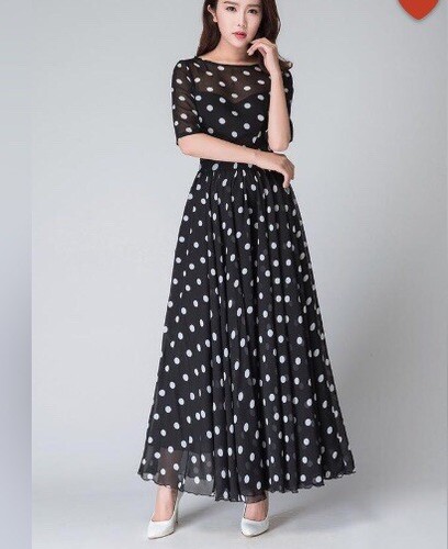 Eid dress Pink Polka 10 Modest Maxi 