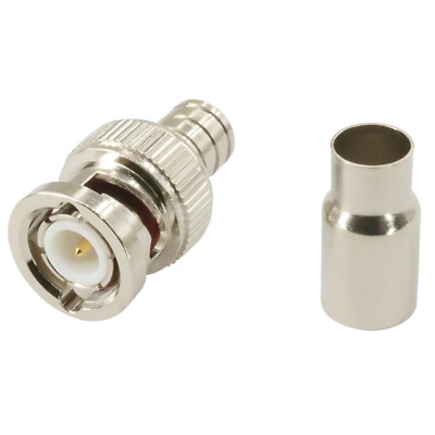 (10) Belkin Audio Video BNC Male Crimp Adapter Connectors For Coax Cable VB-1923