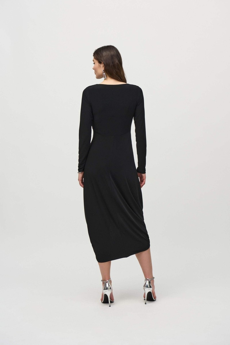 その他 L Joseph Ribkoff Black Pleated Midi Cocoon Dress 244250 | eBay