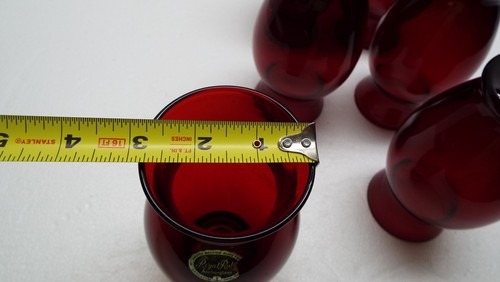 Vintage 6 PC Lot Anchor Hocking Royal Ruby Red Glass Vases MCM - Picture 7 of 7