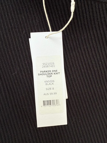 Forever New Parker One Shoulder Knit Top Black AU Size 8 - Picture 7 of 7