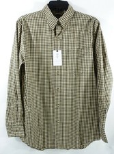 Chaps Woven Shirt Men Small Button Down Long sleeved Pockets Brown Black $55