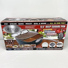 Gotham Steel 9.5" Deep Square Pan Titanium Ceramic Nonstick All-In-One Pan