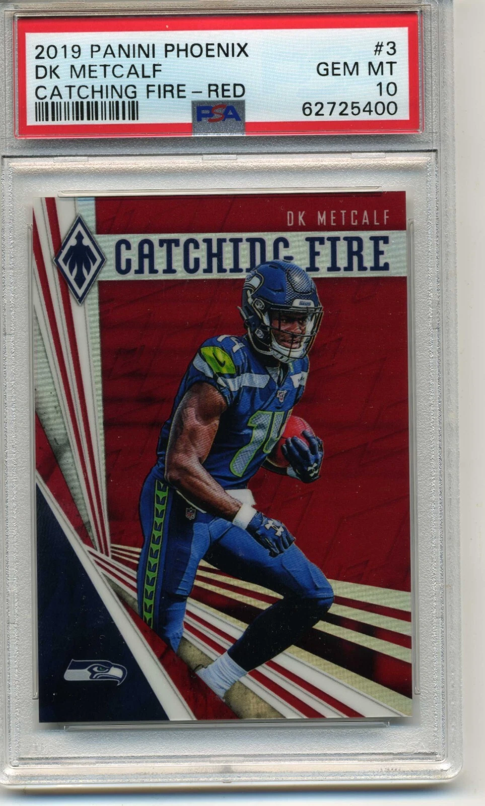 DK Metcalf Panini Phoenix Catching Fire #3 Red
