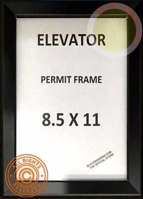 Elevator Permit Frame 8.5x11 (Black, Heavy Duty - Aluminum)-REF24-1027
