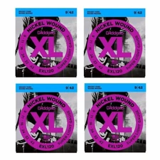 4 SETS D'Addario EXL120 Electric Guitar Strings Nickel Super Light 9-42