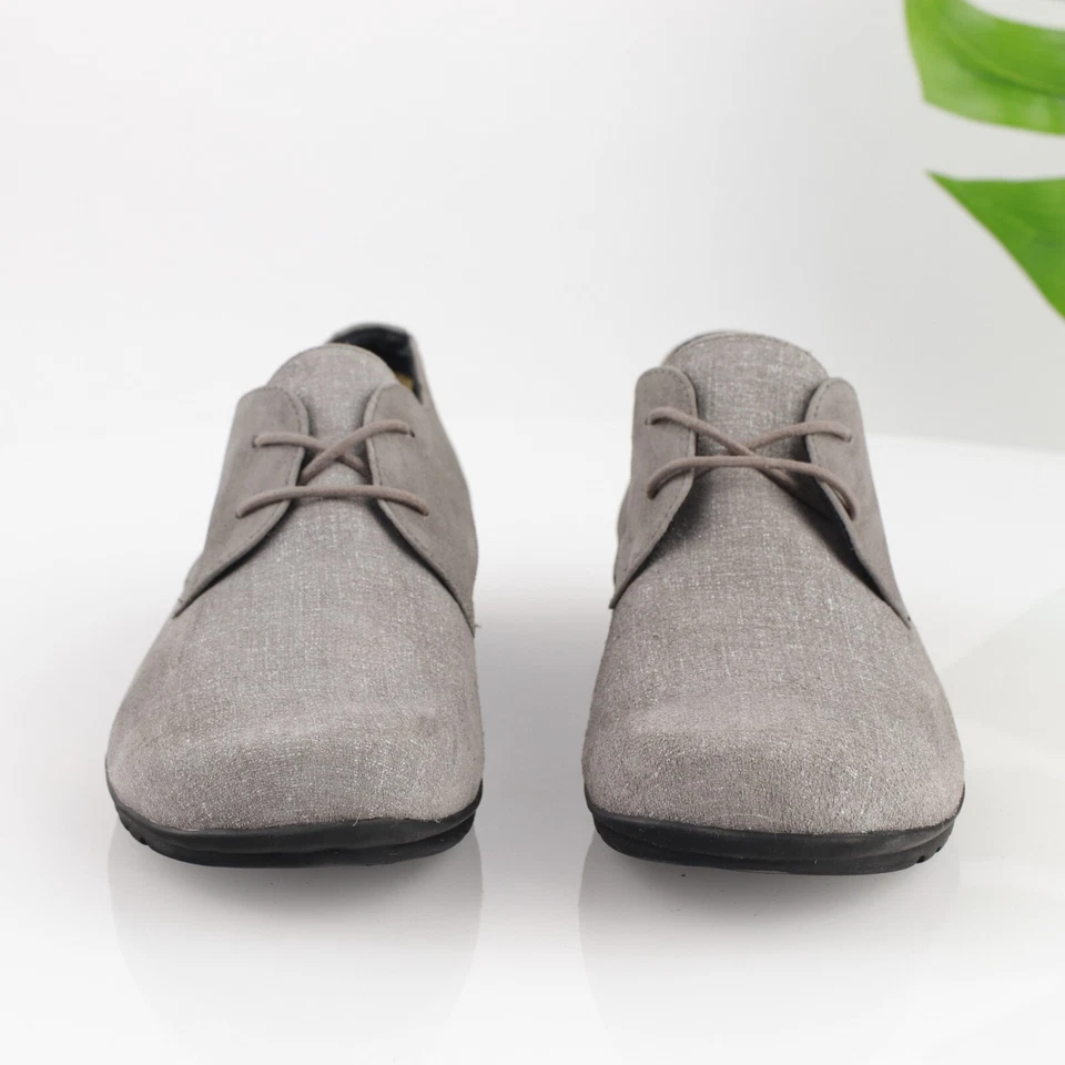 Zapato Oxford Aetrex Erin para mujer talla 9 gris cuero con cordones zapato plano trabajo informal Foto 2 de 4