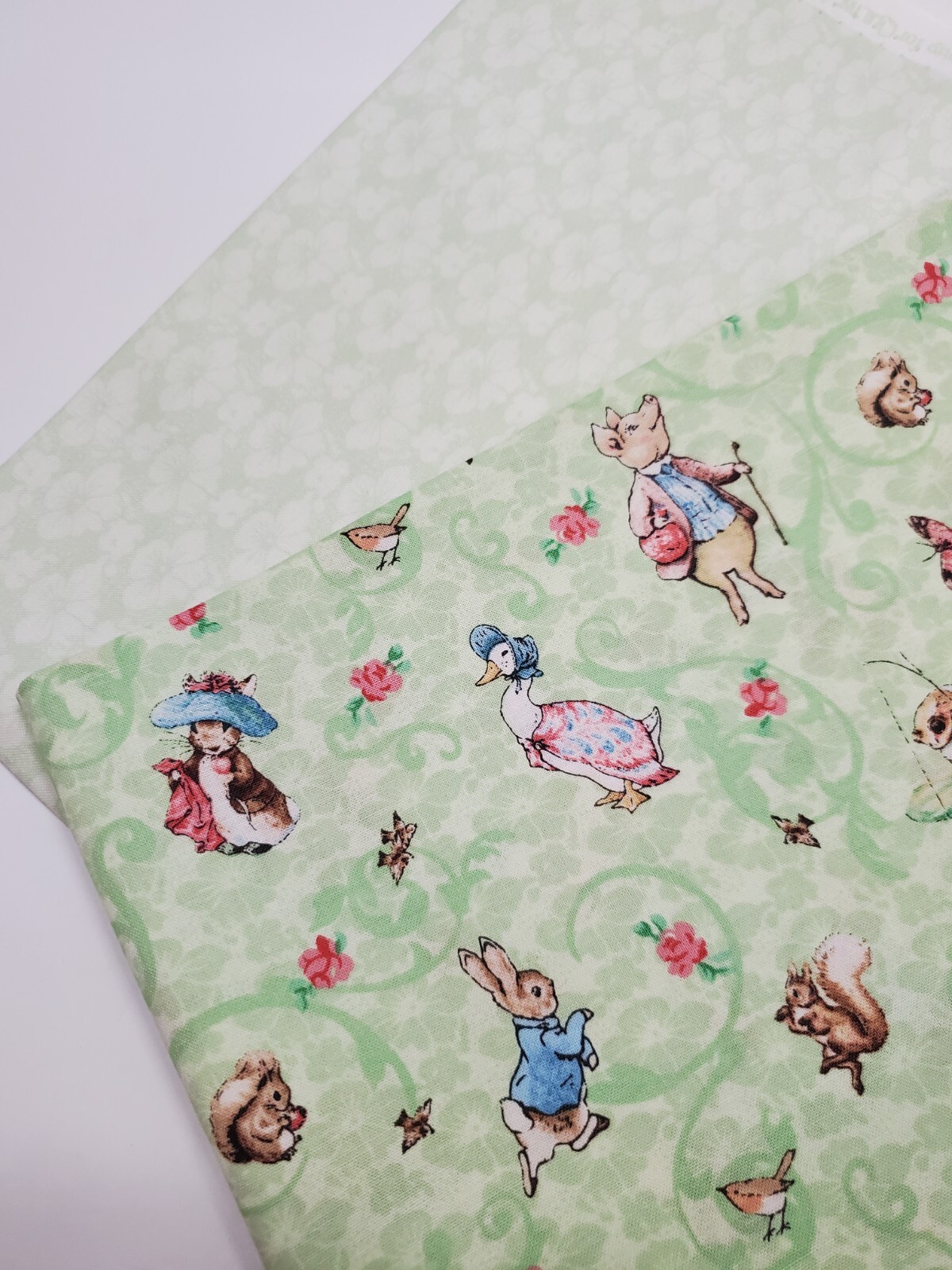 Peter Rabbit Fabric Beatrix Potter 2PCS Cotton Toile OOP Sew Quilt FAT ...