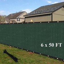 6x50ft Privacy Fence Screen Garden Windscreen HDPE Fabric Mesh Shade Cover Green