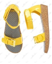 Gymboree Girls sz 1 Yellow and Black Patent Wedge Sandal NWT Summer Sandals Shoe