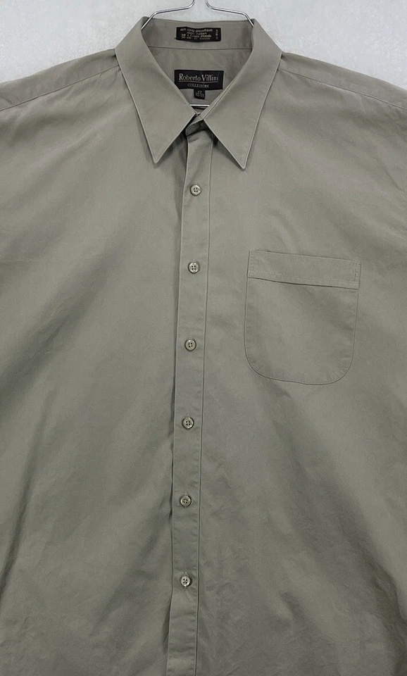 Camisa de tela ancha de algodón con botones manga larga Roberto Villini para hombre talla XL Foto 2 de 4