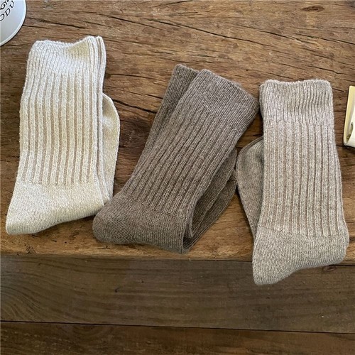 Solid Wool Cashmere Long Socks Casual Crew Socks Outdoor - Picture 3 of 19