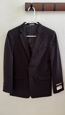 Boys Suit Jacket / Blazer by VAN HEUSEN, Sz 18 Reg Black BRAND NEW WITH TAGS 