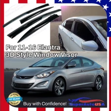 For Hyundai Elantra 2011-2016 3D Mugen Sedan Window Visors Rain Guard Deflectors