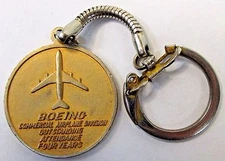 BOEING Pi AWARD OF EXCELLENCE 4 YEARS Keychain Keyring medallion Key Fob MINT