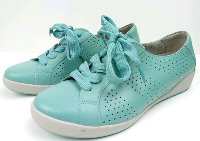 aqua color sneakers