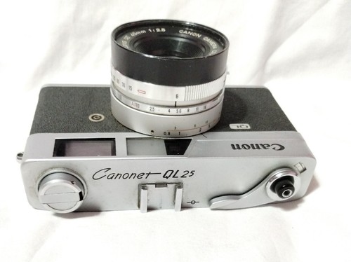 Canon Kamera Canonet QL25 Vintage und zwei Blitzgeräte alle für Teile oder Reparatur ungetestet - Bild 6 von 14