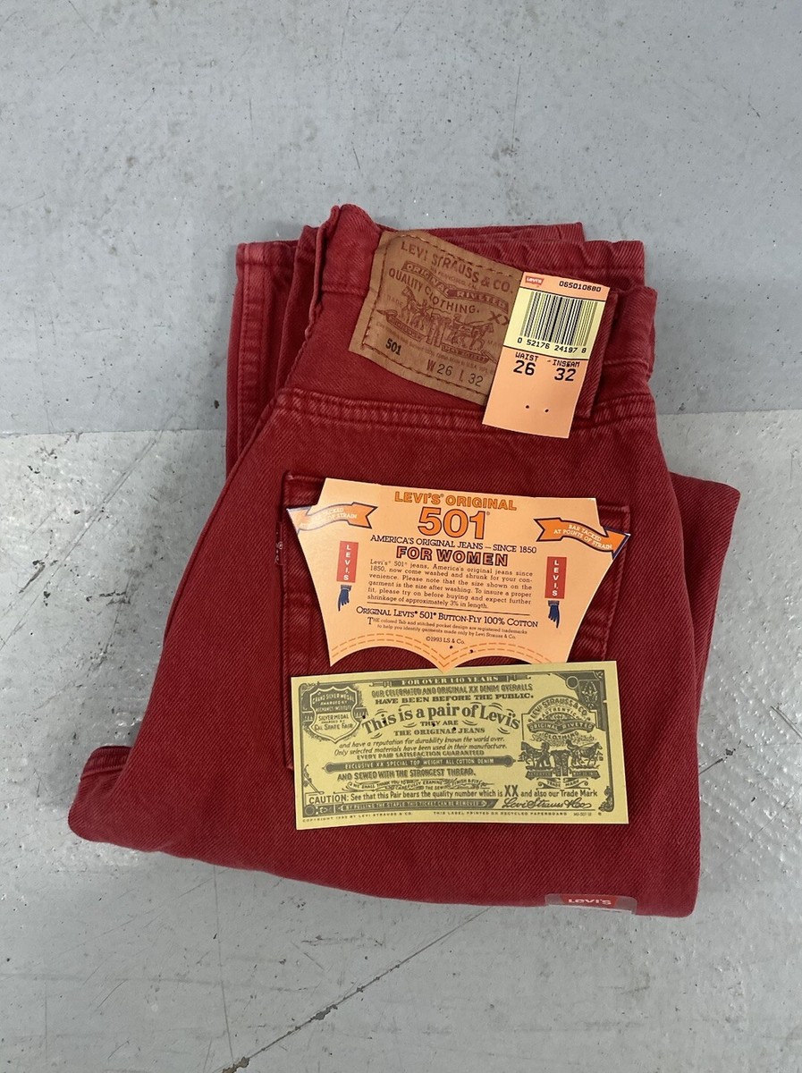 Vintage Levis 501 XX Jeans Made in USA NOS W26 L32 Deadstock 1993