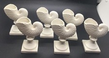 Set/6 Margaret Furlong Paper Nautilus Small Vase & Place Cardholders Box Unused