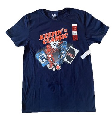 MATTEL 80 Anniversary T-Shirt Keepin It Classic Rock  Em  Sock  Em Robots Uno M