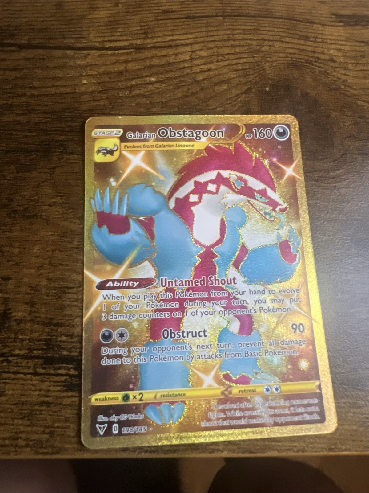 Pokemon - Galarian Obstagoon (Secret) - 198/185 - SWSH04: Vivid Voltage - Hol NM