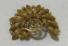 Vintage Florenza Estate Costume Jewelry Gold Tone Brooch Pin