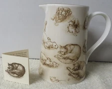 Royal Collection Cat Lion Leonardo Da Vinci Jug Pitcher Sketchbook Bone China