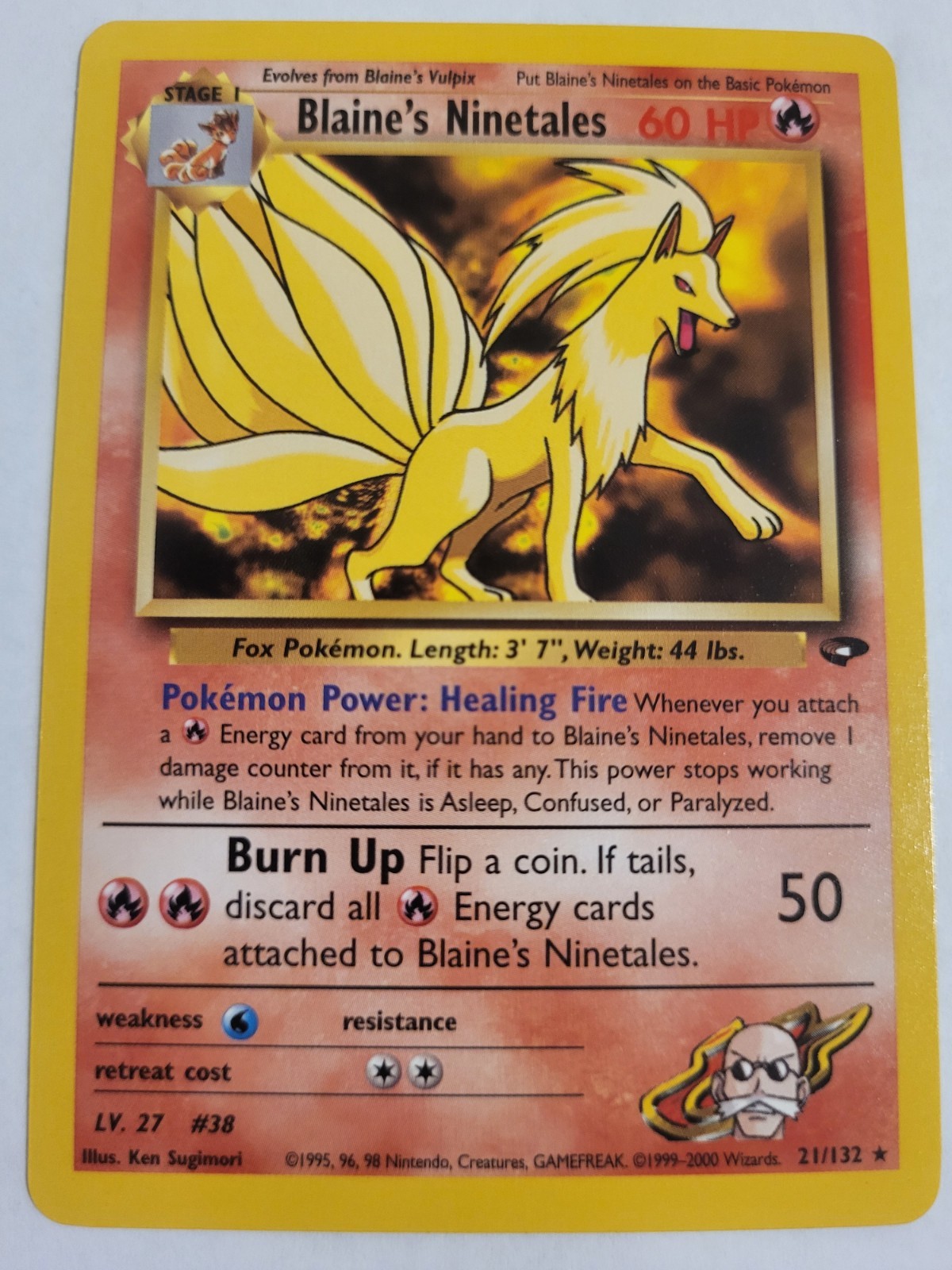 Blaine's Ninetales - 21/132 Pokemon Gym Challenge Regular Card - LP
