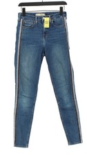 Topshop Women's Jeans W 28 in Blue Cotton with Elastane, Polyester Skinny