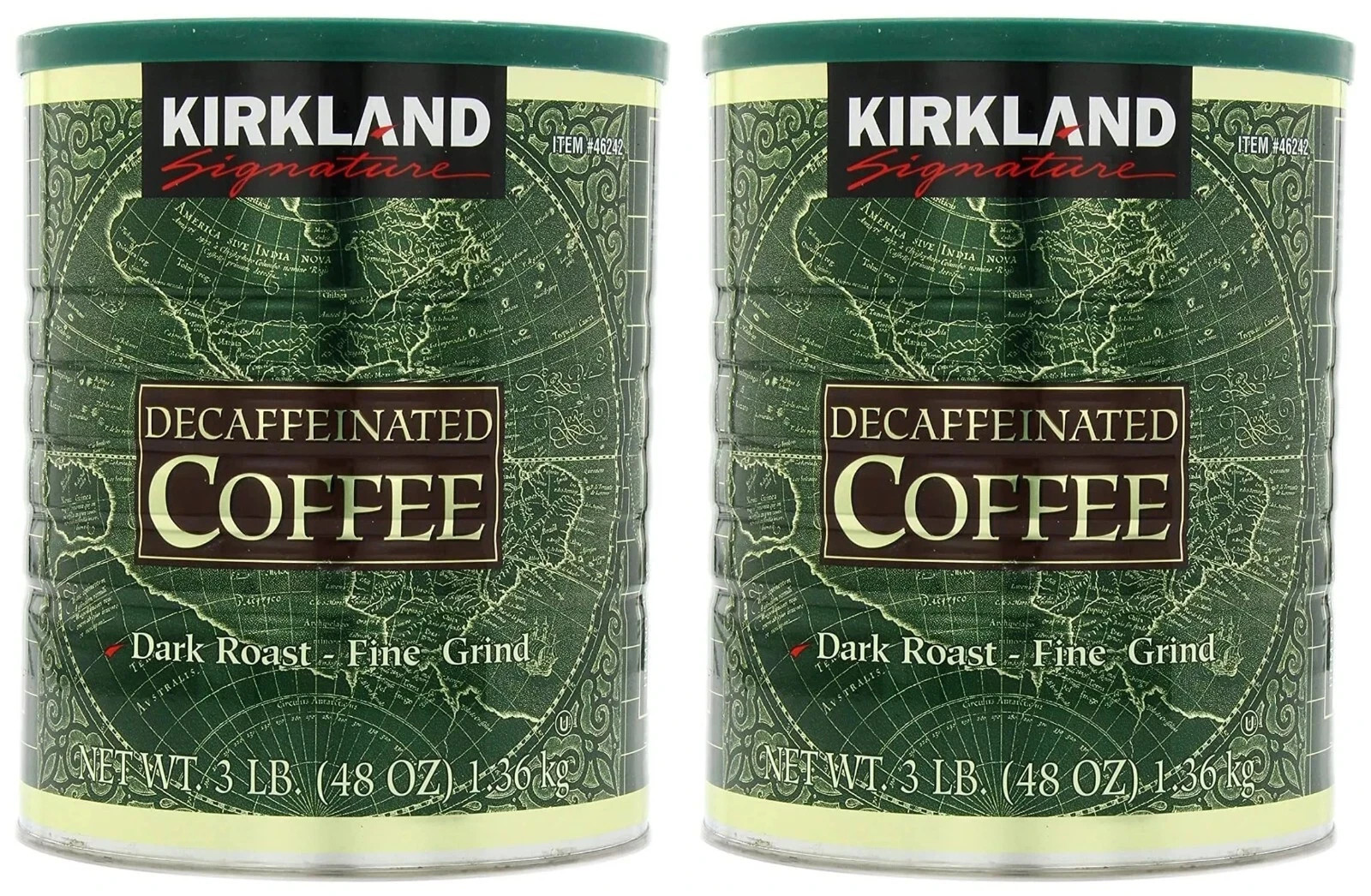2 Packs Kirkland Signature Decaffeinated Coffee Dark Roast 3