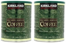 2 Packs Kirkland Signature Decaffeinated Coffee Dark Roast 3 LB Each, Total 6 LB