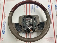 05-11 Lincoln Town Car Grand Marquis Wood Steering Wheel Beige Oem 75
