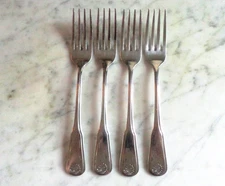 4 Colonial Mood Seacrest Shell Wm A Rogers Deluxe Oneida Ltd Dinner Forks