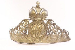 50 cm Kaiser Wilhelm II Krönungsemblem Messing 19.Jhd (IG316)