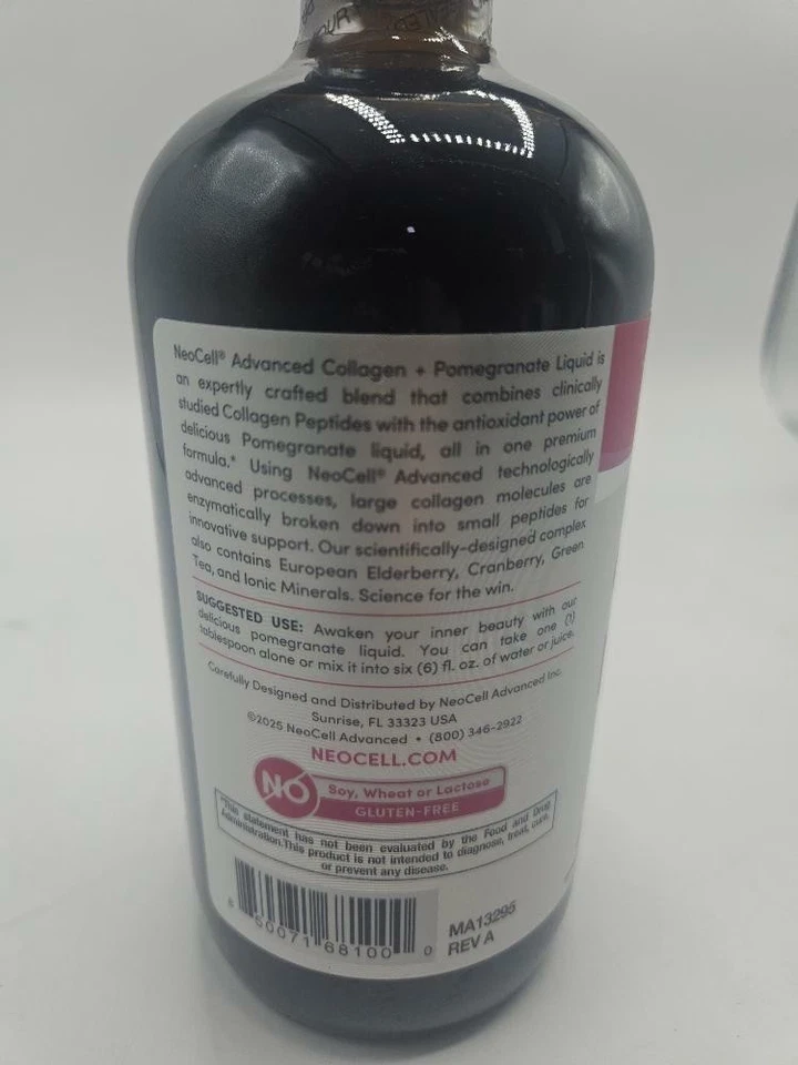 Suplemento de colágeno líquido NeoCell, granada, 16 oz., 1 botella Foto 3 de 3
