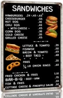 1940s Diner Menu Vintage Restaurant Tin Metal Signs Home Décor 50s Decoration